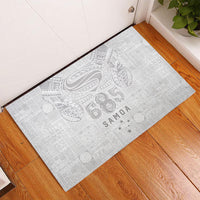 Super Samoa 685 Tribal Tattoo Rubber Doormat Siapo Pattern All-White Edition LT03 - Polynesian Pride
