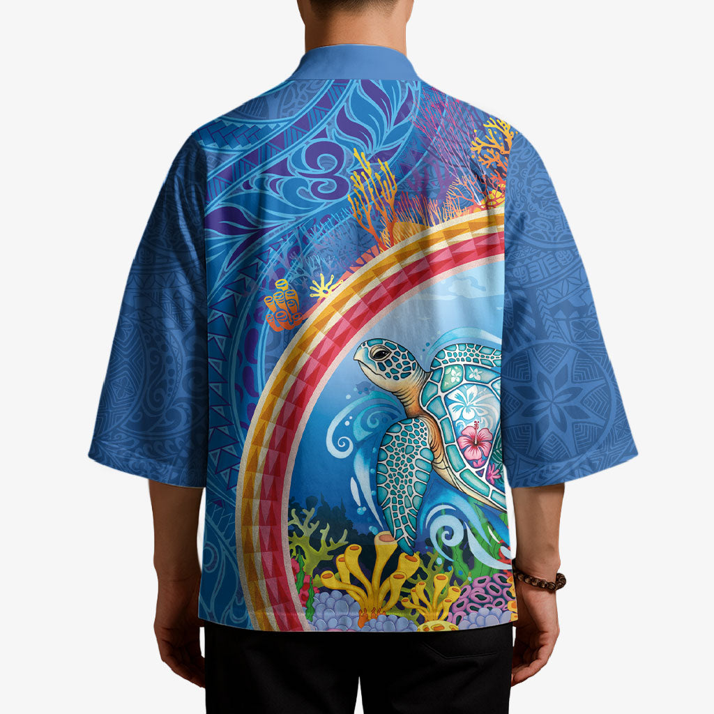 Hawaiian Connecting with the Ocean Kimono Polynesian Pattern LT03 - Polynesian Pride