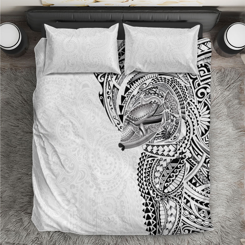 Hawaiian Humuhumu Tribal Tattoo Bedding Set Polynesian Kakau White Color LT03 White - Polynesian Pride
