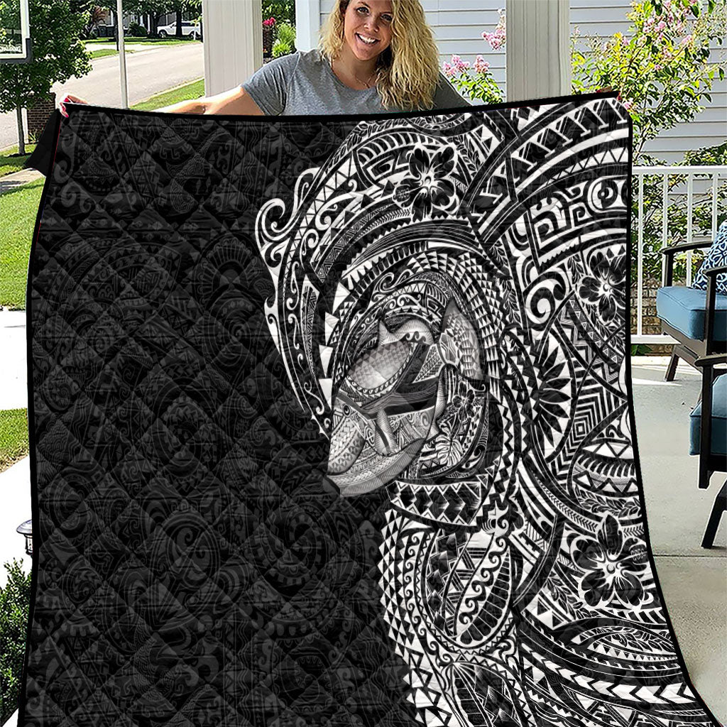 Hawaiian Humuhumu Tribal Tattoo Quilt Polynesian Kakau Black Color LT03 Black - Polynesian Pride