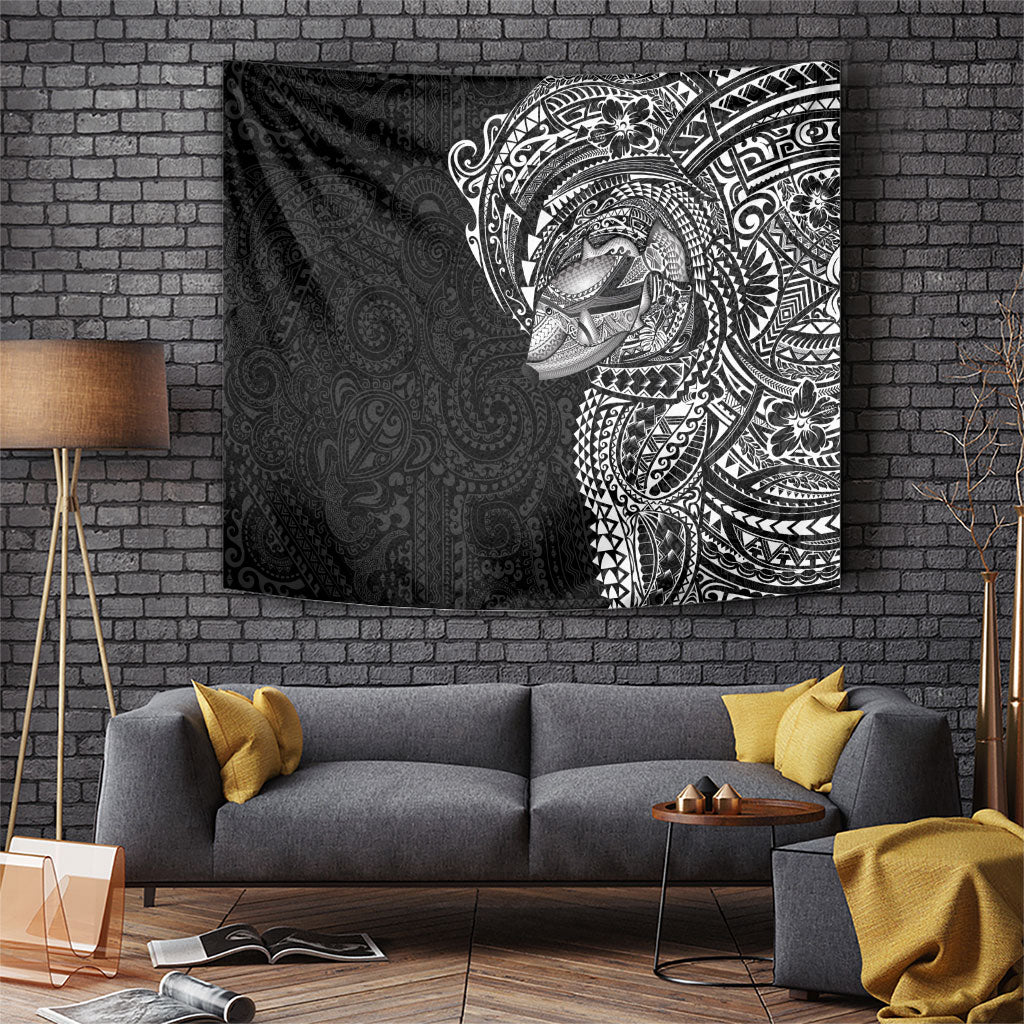 Hawaiian Humuhumu Tribal Tattoo Tapestry Polynesian Kakau Black Color LT03 Black - Polynesian Pride