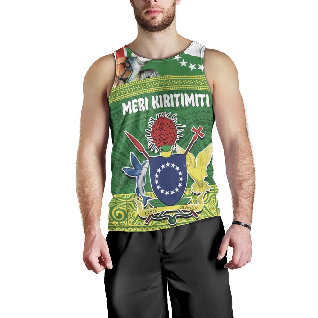 Cook Islands Meri Kiritimiti Men Tank Top Christmas Turtle - Cooks Islands Emblems and Polynesian Art Pattern
