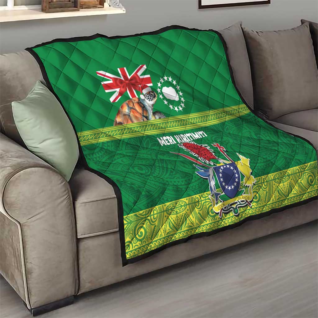 Cook Islands Meri Kiritimiti Quilt Christmas Turtle - Cooks Islands Emblems and Polynesian Art Pattern