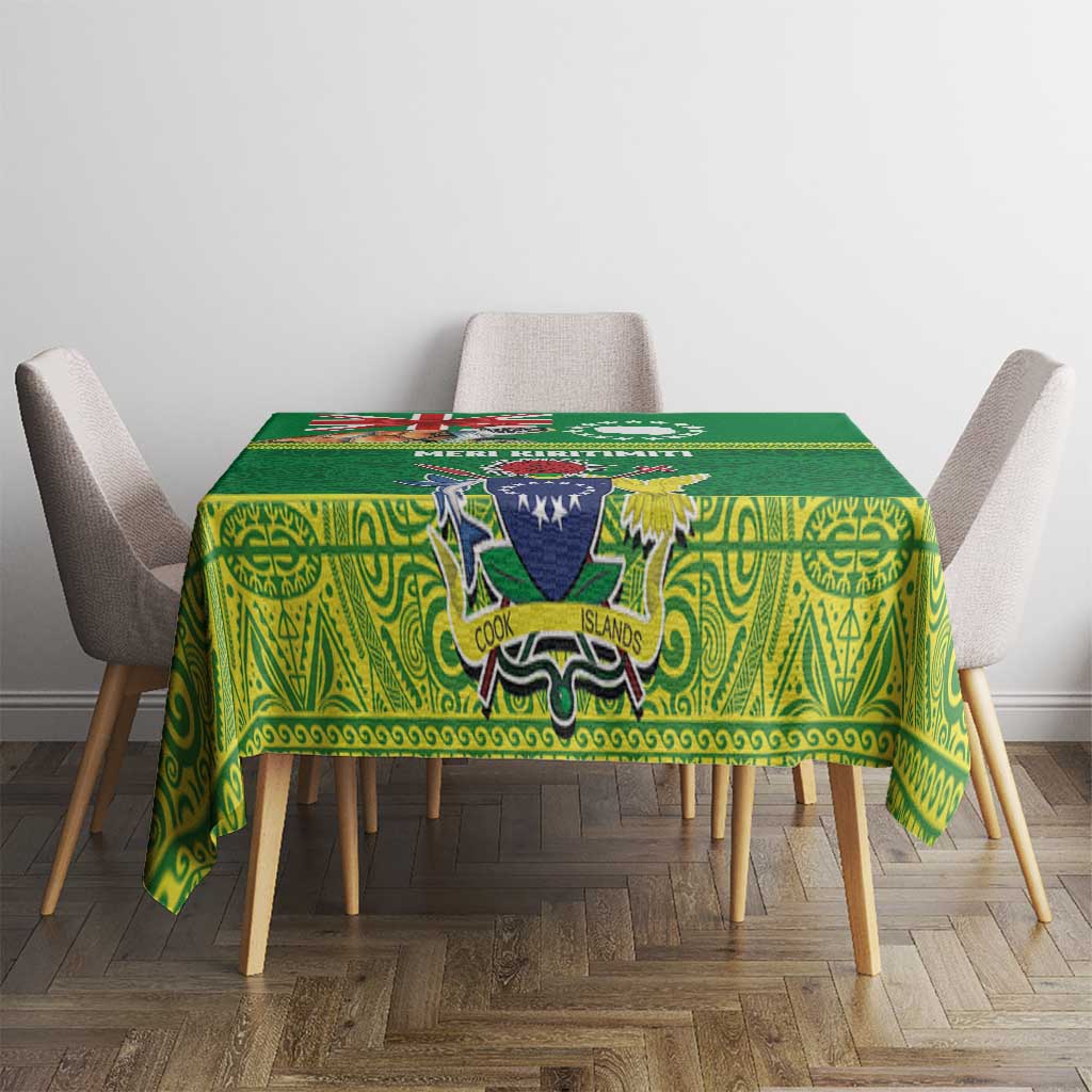 Cook Islands Meri Kiritimiti Tablecloth Christmas Turtle - Cooks Islands Emblems and Polynesian Art Pattern