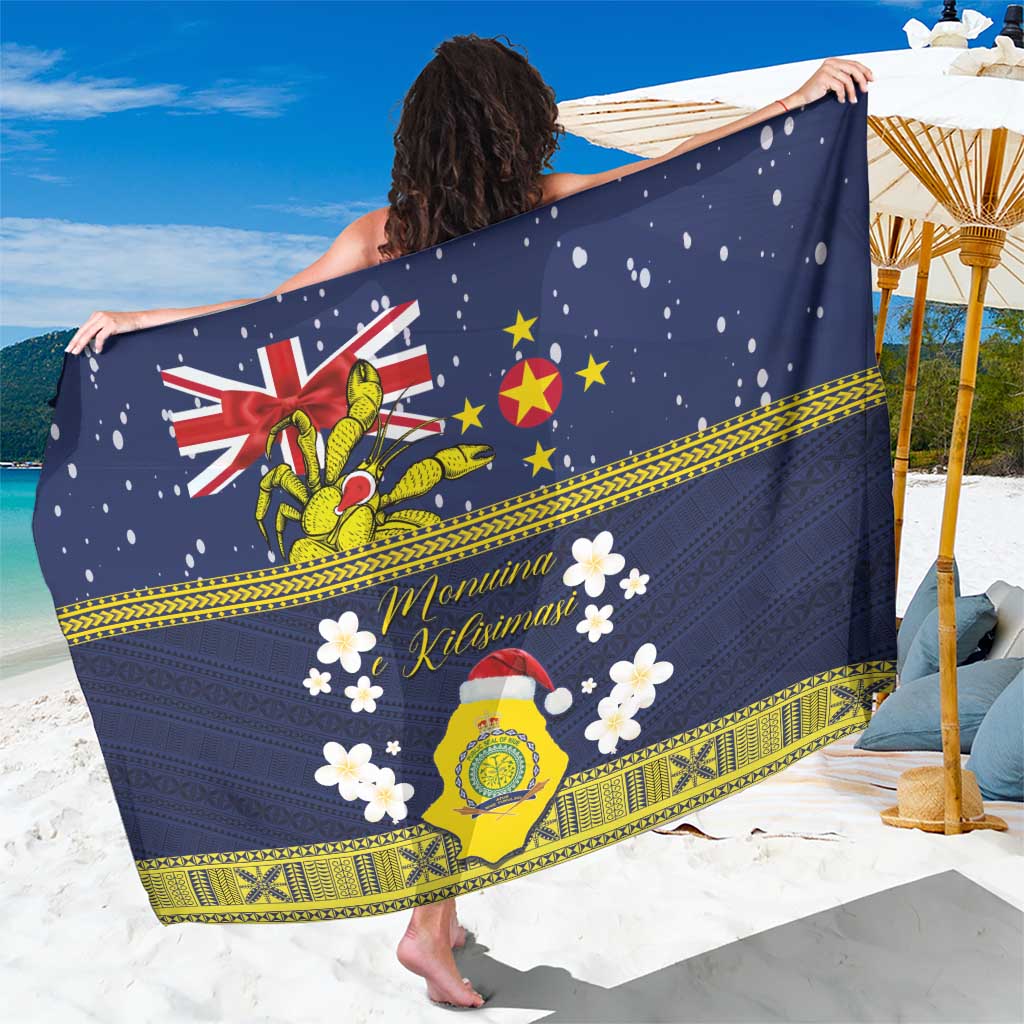 Niue Monuina e Kilisimasi Sarong Christmas Uga - Niue Map and Emblem with Hiapo Art Pattern