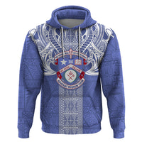 Tonga Apifoou School Hoodie Ngatu and Polynesian Pattern LT03 Blue - Polynesian Pride