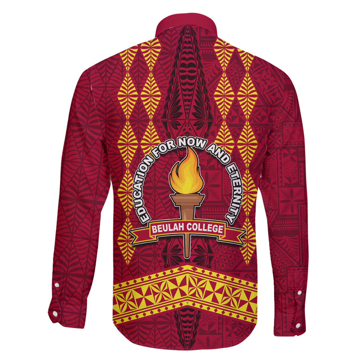 Tonga Beulah College Family Matching Off Shoulder Long Sleeve Dress and Hawaiian Shirt Ngatu and Polynesian Pattern LT03 - Polynesian Pride