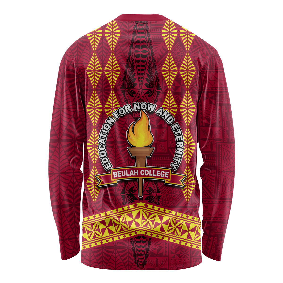 Tonga Beulah College Long Sleeve Shirt Ngatu and Polynesian Pattern LT03 - Polynesian Pride