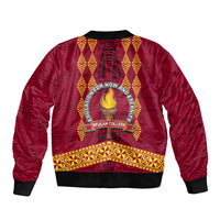 Tonga Beulah College Sleeve Zip Bomber Jacket Ngatu and Polynesian Pattern LT03 - Polynesian Pride