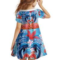 Hawaiian Love-Couple Dolphins and Flamingos Family Matching Mermaid Dress and Hawaiian Shirt - Polynesian Pride