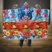Hawaiian Love-Couple Dolphins and Flamingos Hooded Blanket LT03 - Polynesian Pride