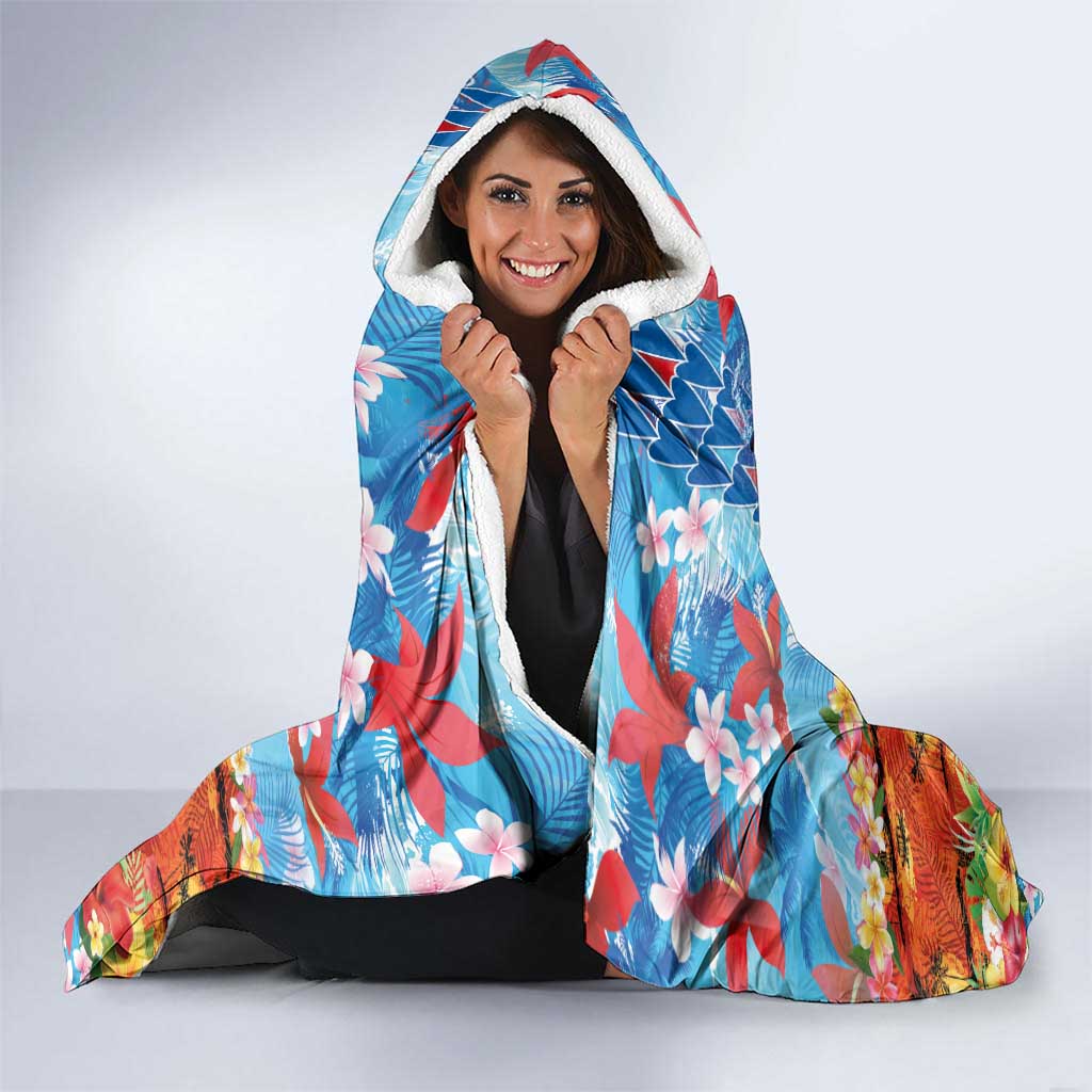 Hawaiian Love-Couple Dolphins and Flamingos Hooded Blanket LT03 - Polynesian Pride