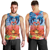 Hawaiian Love-Couple Dolphins and Flamingos Men Tank Top LT03 - Polynesian Pride