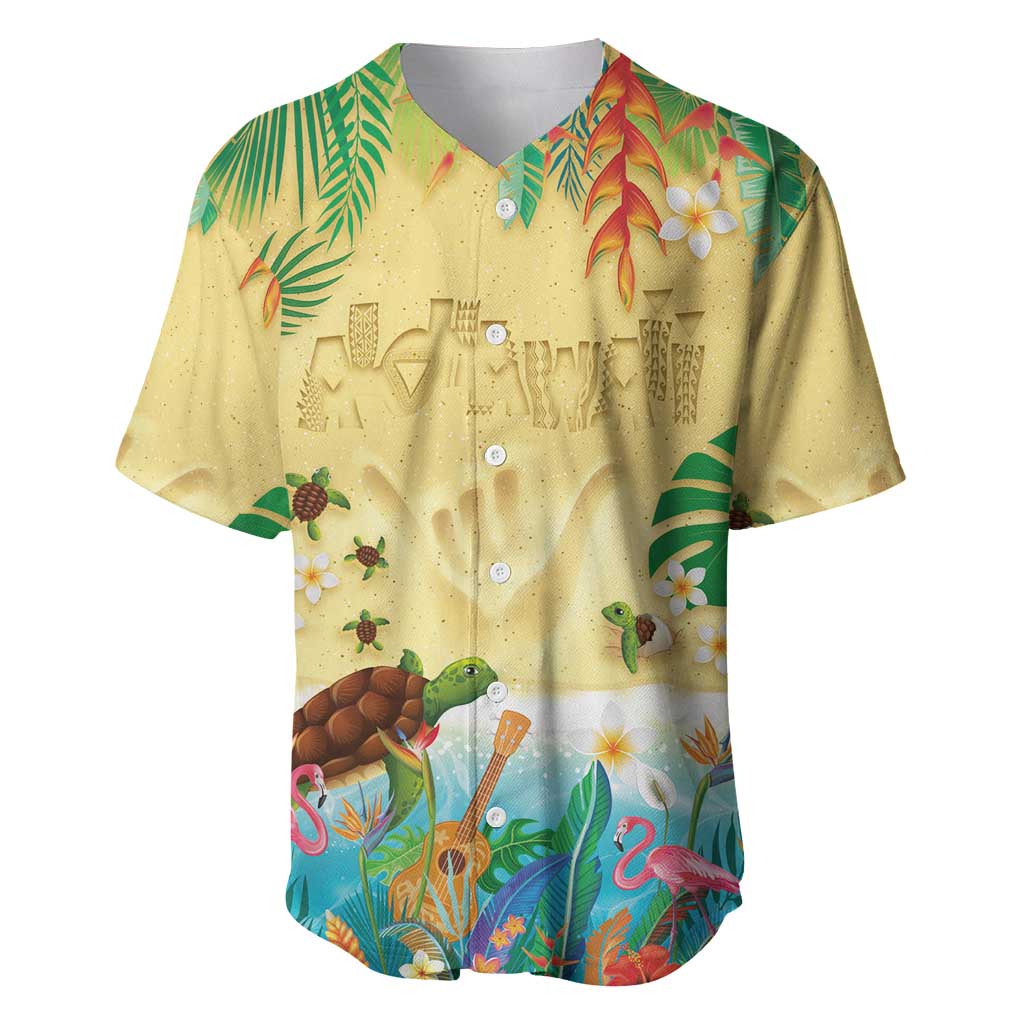 Hawaiian Alohawaii Baseball Jersey Tropical Plants and Animals on The Beach - Polynesian Pride