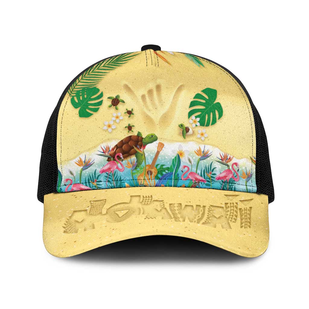 Hawaiian Alohawaii Baseball Net Cap Tropical Plants and Animals on The Beach - Polynesian Pride