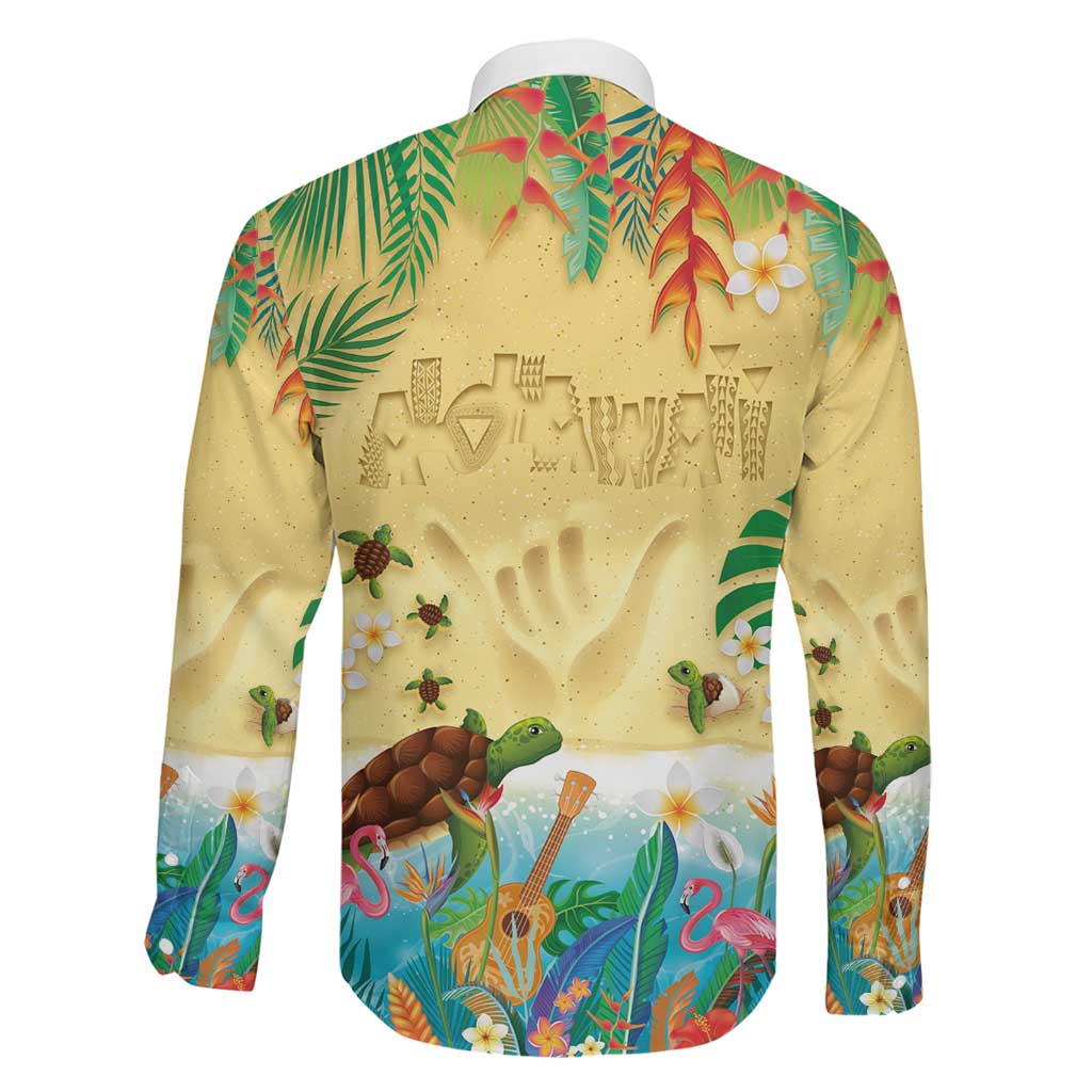 Hawaiian Alohawaii Family Matching Off Shoulder Maxi Dress and Hawaiian Shirt Tropical Plants and Animals on The Beach - Polynesian Pride