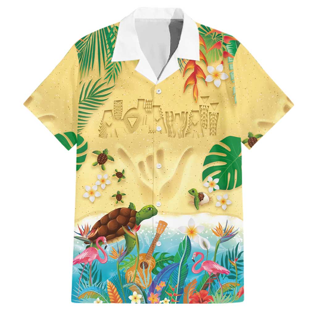 Hawaiian Alohawaii Family Matching Tank Maxi Dress and Hawaiian Shirt Tropical Plants and Animals on The Beach - Polynesian Pride
