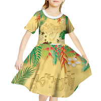 Hawaiian Alohawaii Kid Short Sleeve Dress Tropical Plants and Animals on The Beach LT03 - Polynesian Pride