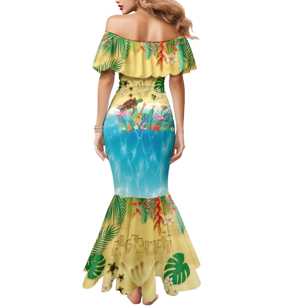 Hawaiian Alohawaii Mermaid Dress Tropical Plants and Animals on The Beach LT03 - Polynesian Pride
