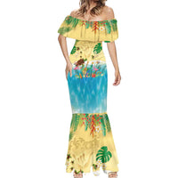 Hawaiian Alohawaii Mermaid Dress Tropical Plants and Animals on The Beach LT03 - Polynesian Pride