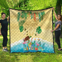 Hawaiian Alohawaii Quilt Tropical Plants and Animals on The Beach LT03 - Polynesian Pride