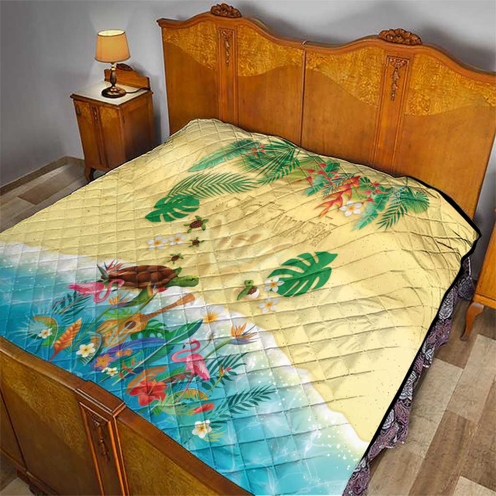 Hawaiian Alohawaii Quilt Tropical Plants and Animals on The Beach LT03 - Polynesian Pride