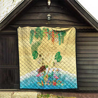 Hawaiian Alohawaii Quilt Tropical Plants and Animals on The Beach LT03 - Polynesian Pride