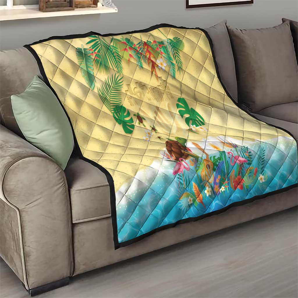 Hawaiian Alohawaii Quilt Tropical Plants and Animals on The Beach LT03 - Polynesian Pride