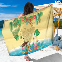 Hawaiian Alohawaii Sarong Tropical Plants and Animals on The Beach LT03 One Size 44 x 66 inches Multicolor - Polynesian Pride
