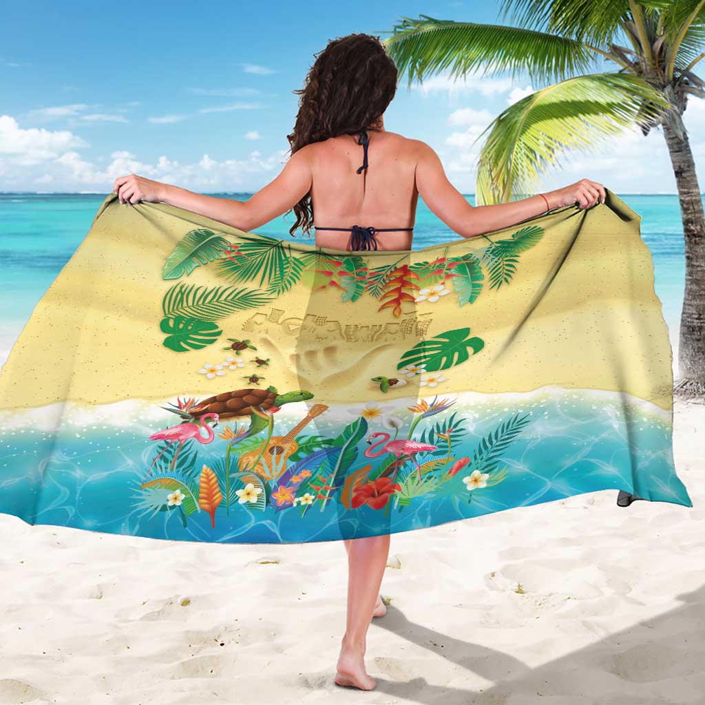 Hawaiian Alohawaii Sarong Tropical Plants and Animals on The Beach LT03 - Polynesian Pride