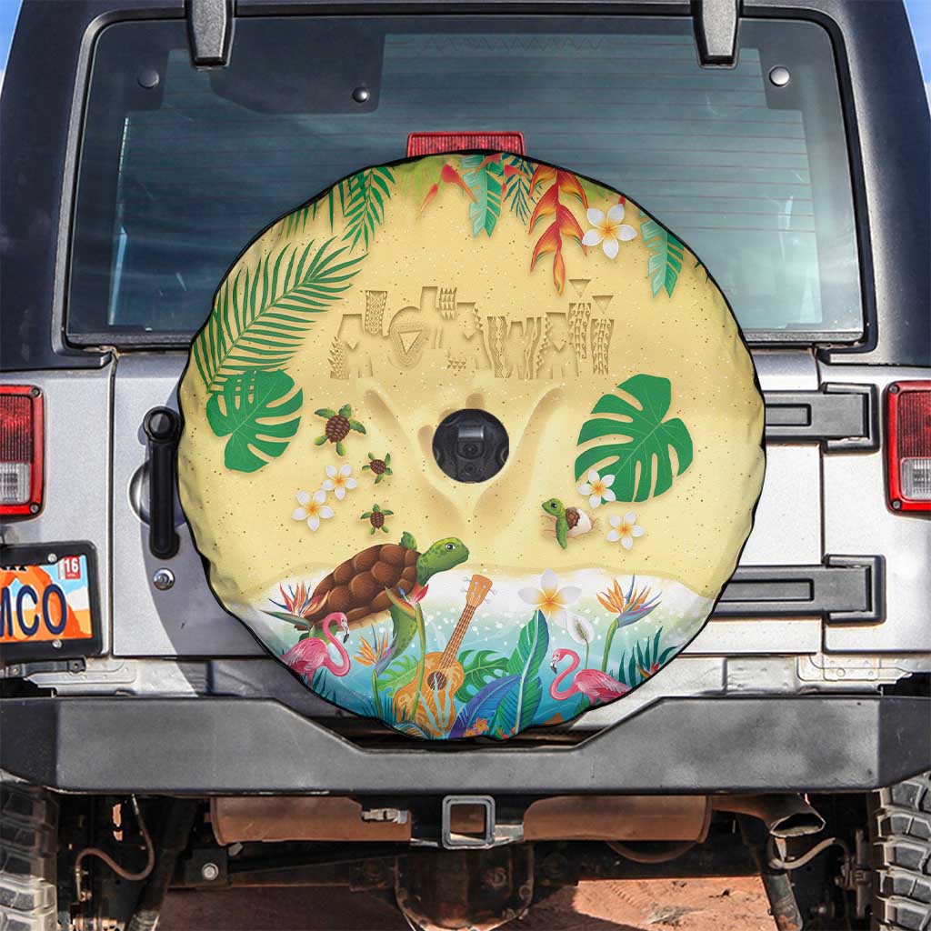 Hawaiian Alohawaii Spare Tire Cover Tropical Plants and Animals on The Beach LT03 Multicolor - Polynesian Pride
