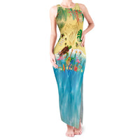 Hawaiian Alohawaii Tank Maxi Dress Tropical Plants and Animals on The Beach LT03 Women Multicolor - Polynesian Pride