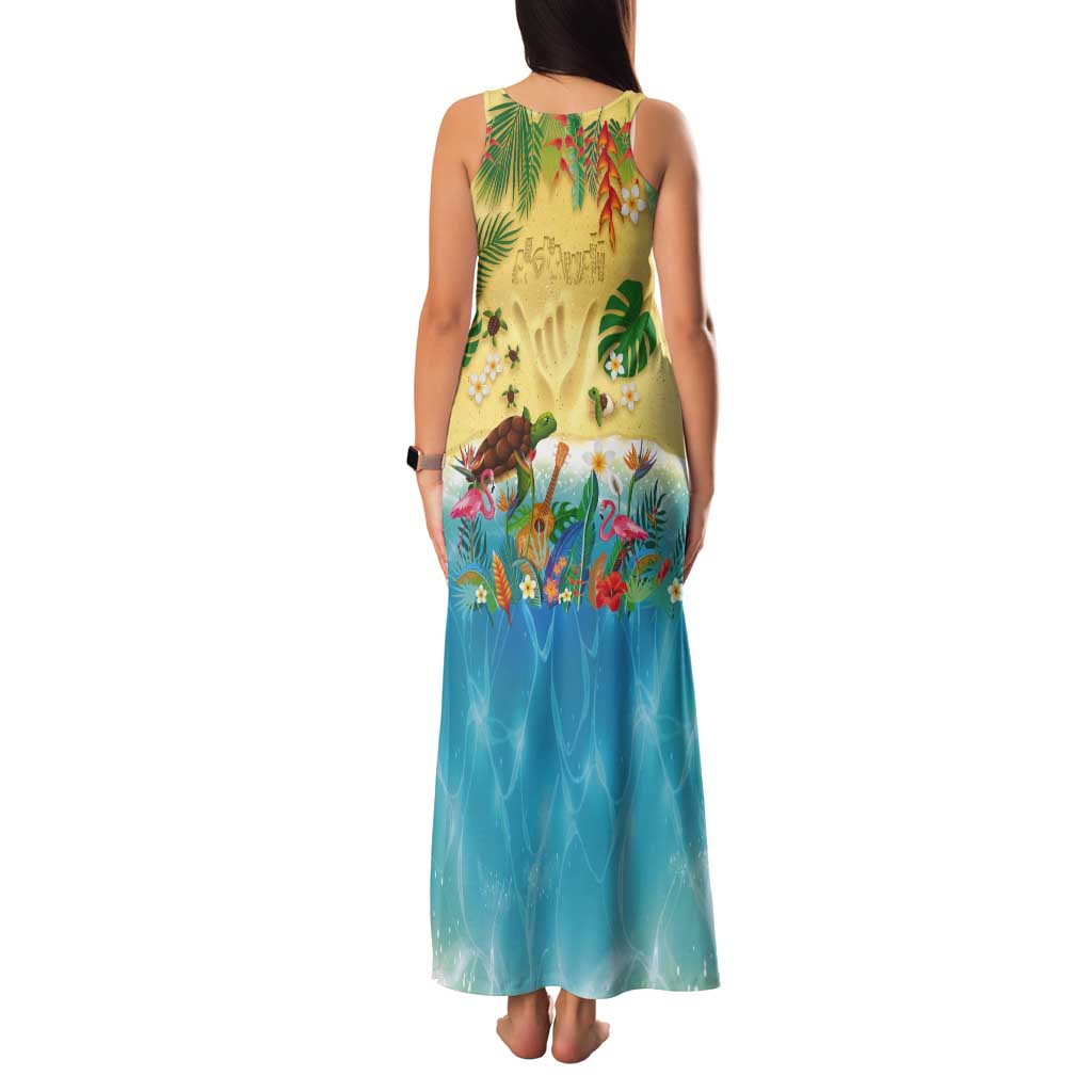 Hawaiian Alohawaii Tank Maxi Dress Tropical Plants and Animals on The Beach LT03 - Polynesian Pride