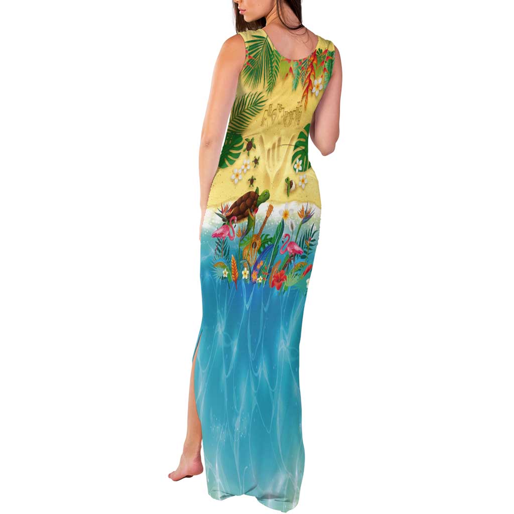 Hawaiian Alohawaii Tank Maxi Dress Tropical Plants and Animals on The Beach LT03 - Polynesian Pride