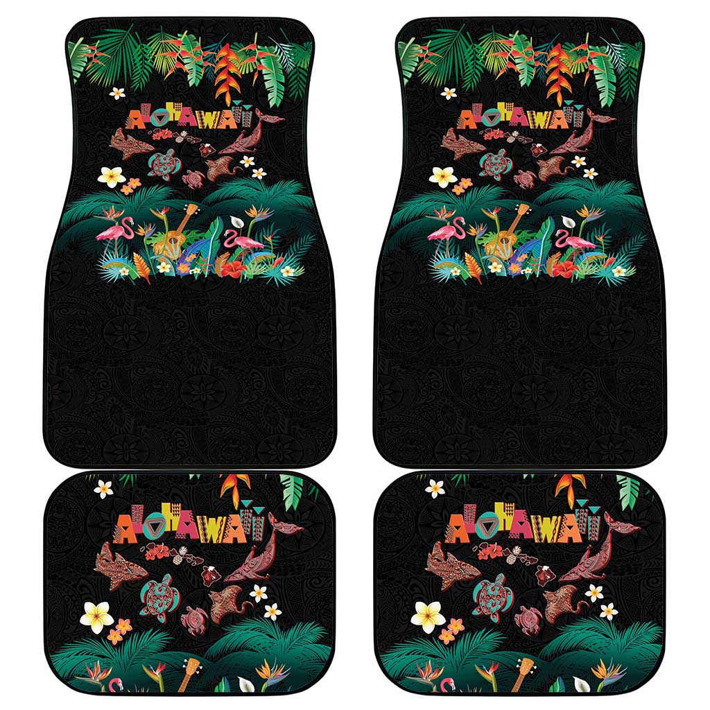Hawaiian Alohawaii Car Mats Tribal Sea Animals Tattoo and Tropical Plants LT03 - Polynesian Pride