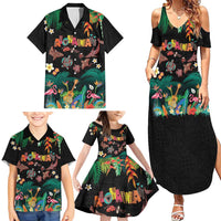 Hawaiian Alohawaii Family Matching Summer Maxi Dress and Hawaiian Shirt Tribal Sea Animals Tattoo and Tropical Plants LT03 - Polynesian Pride