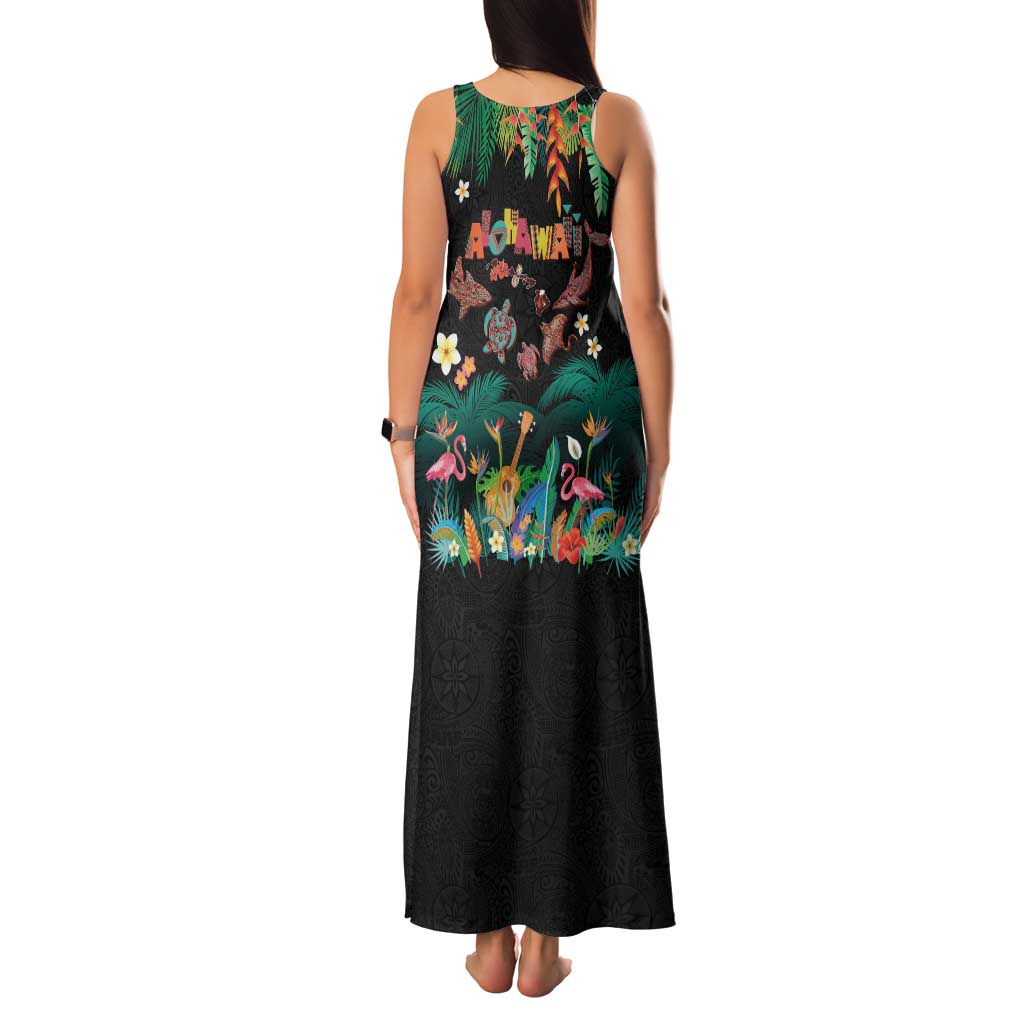 Hawaiian Alohawaii Family Matching Tank Maxi Dress and Hawaiian Shirt Tribal Sea Animals Tattoo and Tropical Plants LT03 - Polynesian Pride