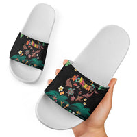 Hawaiian Alohawaii Slide Sandals Tribal Sea Animals Tattoo and Tropical Plants LT03 - Polynesian Pride