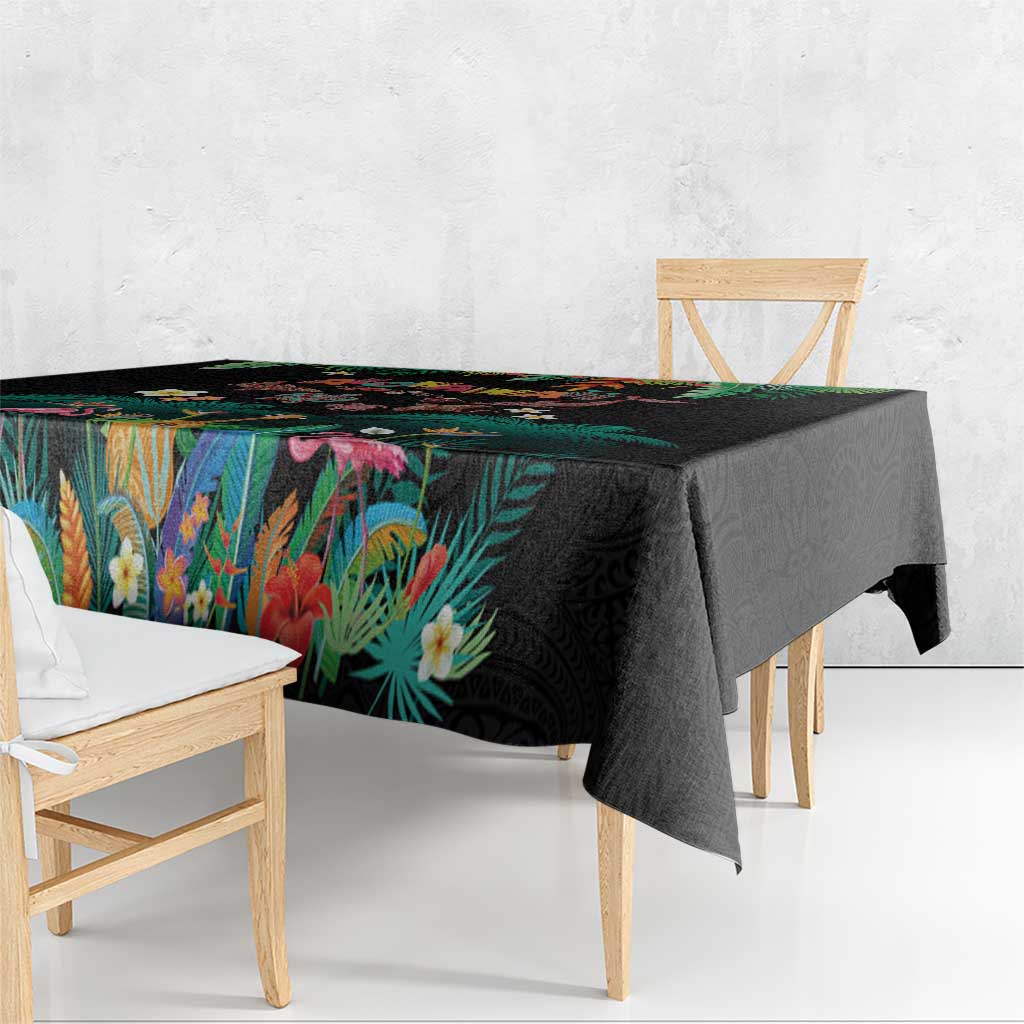 Hawaiian Alohawaii Tablecloth Tribal Sea Animals Tattoo and Tropical Plants LT03 - Polynesian Pride