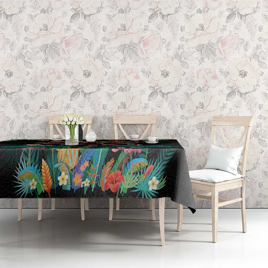 Hawaiian Alohawaii Tablecloth Tribal Sea Animals Tattoo and Tropical Plants LT03 - Polynesian Pride