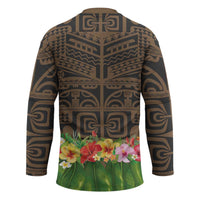 Hawaiian Hula Costume Hockey Jersey Tribal Tattoo and Tropical Plants Skirt - Polynesian Pride