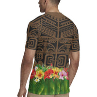 Hawaiian Hula Costume Rugby Jersey Tribal Tattoo and Tropical Plants Skirt LT03 - Polynesian Pride