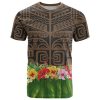 Hawaiian Hula Costume T Shirt Tribal Tattoo and Tropical Plants Skirt - Polynesian Pride