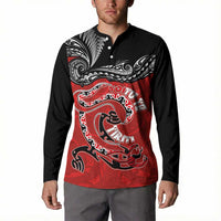 Personalised Aotearoa Toitu Te Tiriti Button Sweatshirt Taniwha Tribal Motifs LT03 - Polynesian Pride
