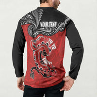 Personalised Aotearoa Toitu Te Tiriti Button Sweatshirt Taniwha Tribal Motifs LT03 - Polynesian Pride