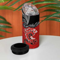 Aotearoa Toitu Te Tiriti 4 in 1 Can Cooler Tumbler Taniwha Tribal Motifs