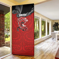 Personalised Aotearoa Toitu Te Tiriti Door Cover Taniwha Tribal Motifs