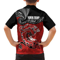 Personalised Aotearoa Toitu Te Tiriti Family Matching Short Sleeve Bodycon Dress and Hawaiian Shirt Taniwha Tribal Motifs LT03 - Polynesian Pride