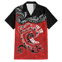 Personalised Aotearoa Toitu Te Tiriti Family Matching Short Sleeve Bodycon Dress and Hawaiian Shirt Taniwha Tribal Motifs LT03 Dad's Shirt - Short Sleeve Multicolor - Polynesian Pride