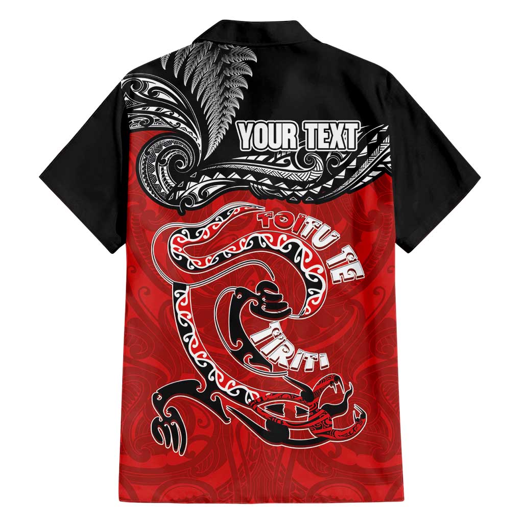 Personalised Aotearoa Toitu Te Tiriti Family Matching Short Sleeve Bodycon Dress and Hawaiian Shirt Taniwha Tribal Motifs LT03 - Polynesian Pride